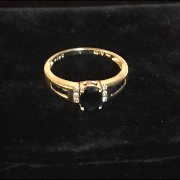 14K Sapphire and Diamond Ring 14K GOLD - Picture 2 of 4